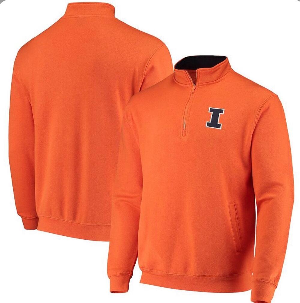 Colosseum Mens Medium Illinois University 1/4 Zip Sweatshirt